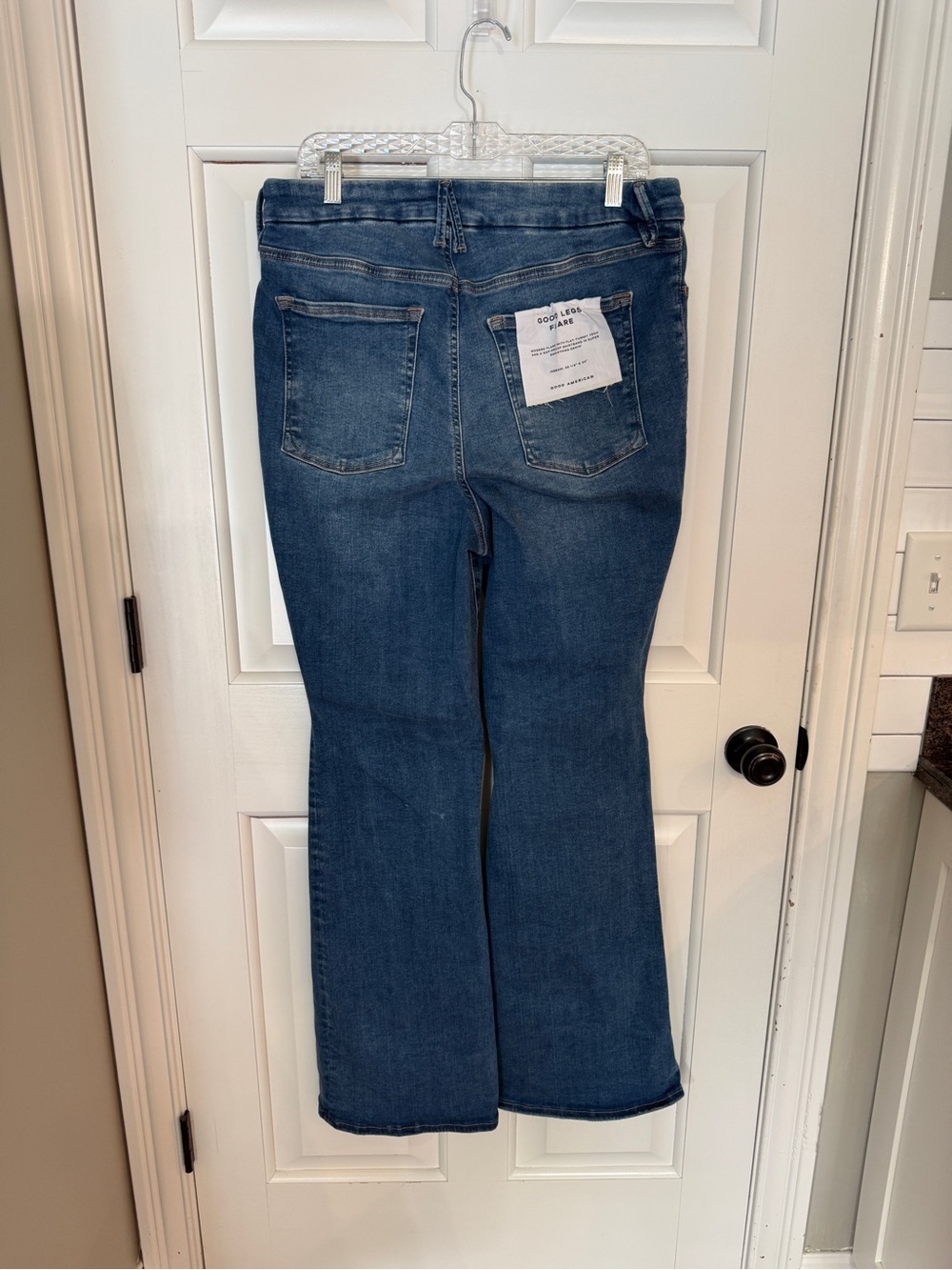 Nwt! Good American Good Legs Flare Jeans Medium Wash High Rise Stretch 25392 — image 7 of 8